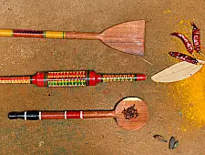 Rasoi ✼ Kutch lacquer ladles { Set of Three } 31